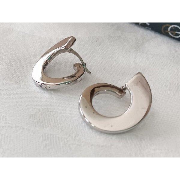 Nib Charles Garnier Paris Sterling Silver Twisted Hoop Earrings Pierced New 110$